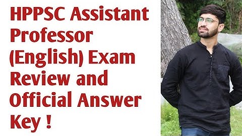 HPPSC Assistant Professor English Exam Review and Official Answer Key