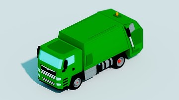 Low Poly Garbage Truck - Blender Speed Modelling