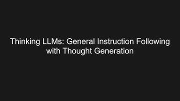 [Audio notes] Thinking LLMs: General Instruction Following with Thought Generation