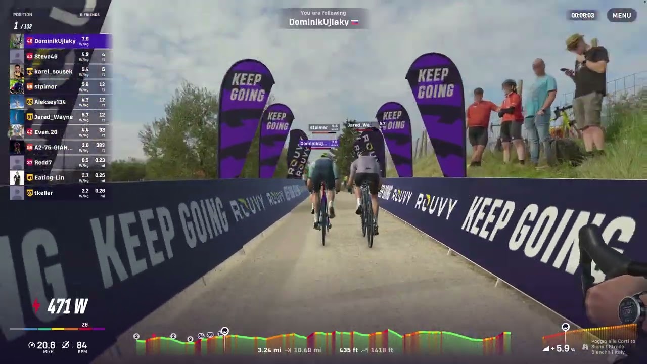 Rouvy Strade Bianche Virtual Race with 130 Racers - 3/7/2026