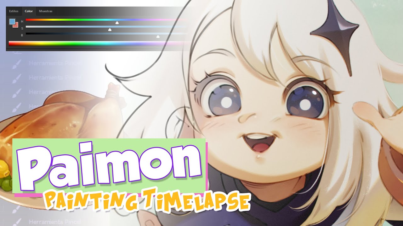 Paimon Painting Timelapse (Short version)