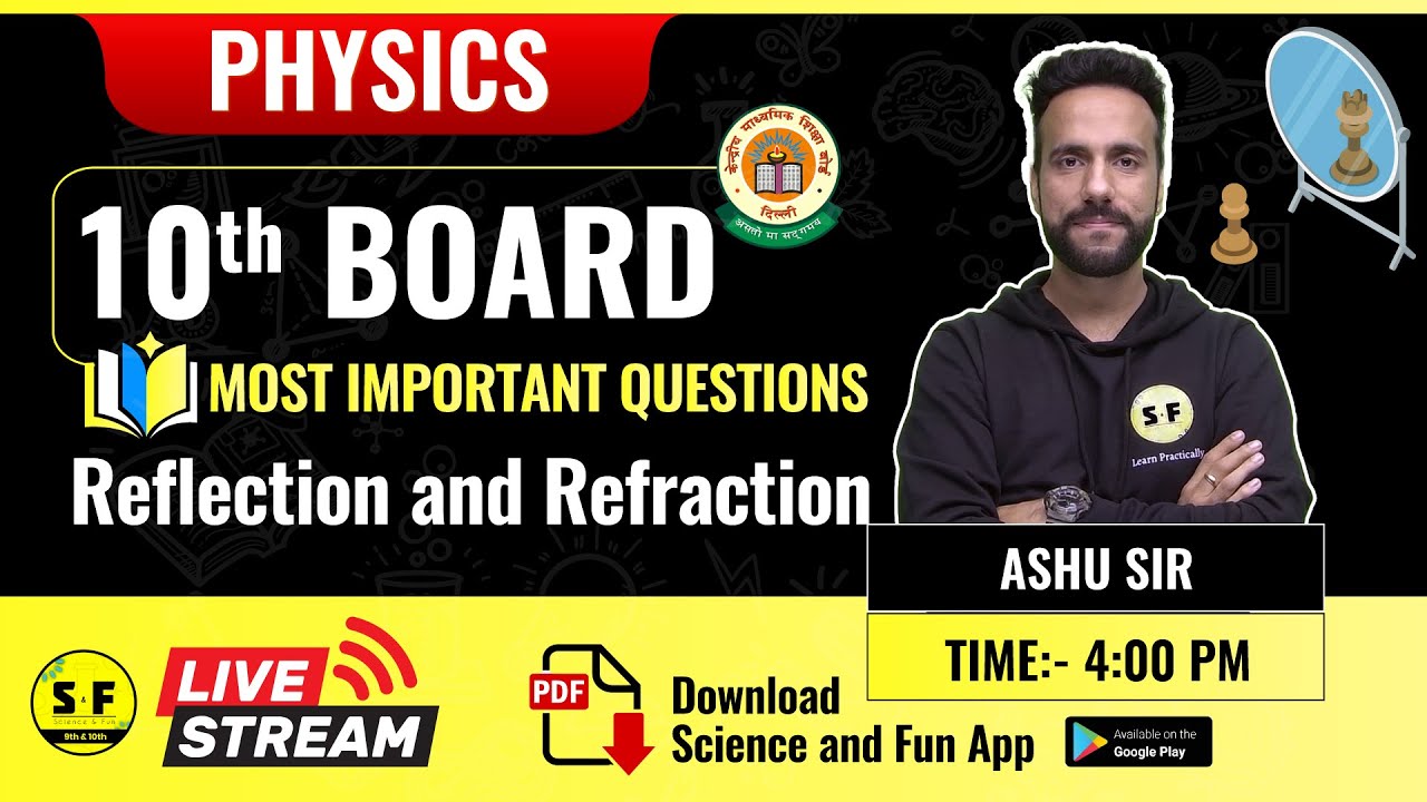 Light Reflection and Refraction Most Important Questions By Ashu Sir Science and Fun Class 10th