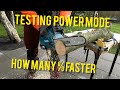 Testing power mode on new makita Chainsaw DUC 306