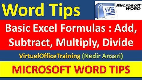 Excel Tips (Basic Excel Formulas : Add, Subtract, Multiply, Divide)