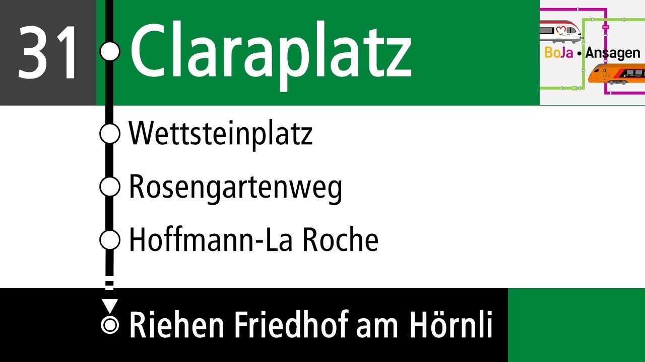 BVB Ansagen | 31 Claraplatz - Riehen Friedhof am Hörnli | BoJa Ansagen