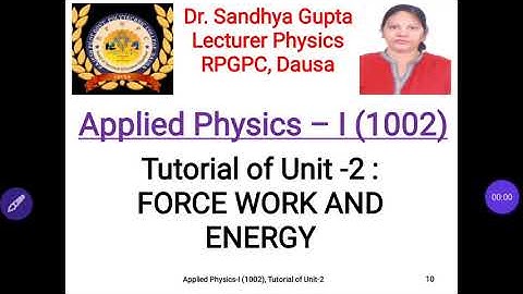 Tutorial of Unit 2(1002) part 3 by Dr. Sandhya Gupta, RPGPC, Dausa