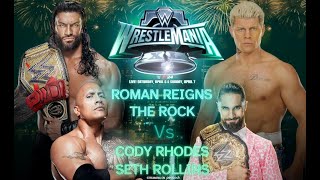Roman Reigns & the Rock vs Cody Rhodes & Seth Rollins Title vs Title | Full HD 1080p @WWE #wwe
