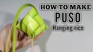 Cara membuat ketupat Filipina nasi gantung dari daun kelapa  / Nasuki titik terang