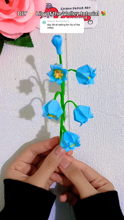 How to make Lily of the Valley 💐 DIY Lily of the Valley paper flower tutorial 🥀🩵 #diy #diyflowers