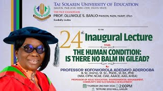 TASUED 24TH INAUGURAL LECTURE - PROF. KOFOWOROLA ADEDAYO ADEROGBA