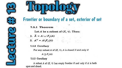 Exterior of a set | Frontier or boundary of a set and related Theorems