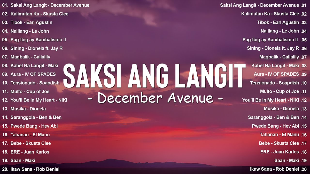 Top OPM Love Songs Philippines 2026 🎧 Saksi Ang Langit - December Avenue | OPM Trending 2026