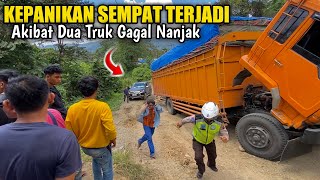 Kepanikan Sempat Terjadi‼️Akibat Dua Truk Gagal Nanjak