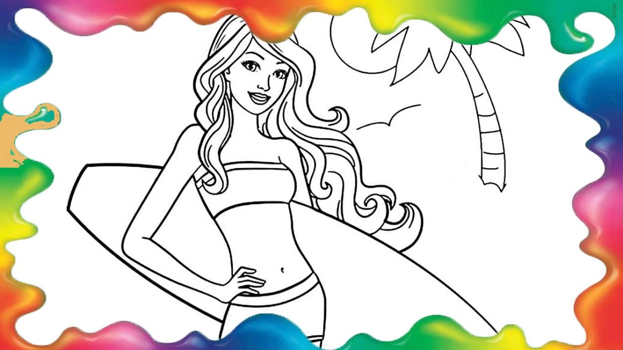 desenhos-colorir-barbie-praia  Colorir barbie, Desenhos para colorir barbie,  Páginas para colorir para adultos