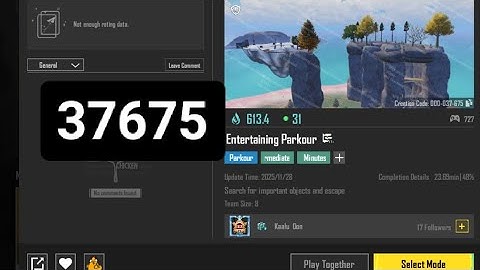 Bgmi Wow Mode | Entertaining Parkour | 37675 | Easy |  