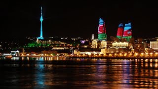 Baku Night Dron View
