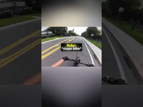 Biker accidentally learns how to do a stoppie😹