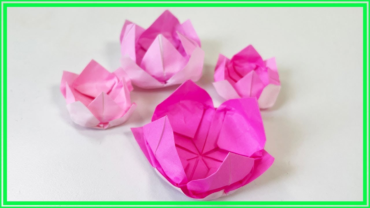 蓮の花」の折り方【簡単で可愛い】【字幕解説あり】 - YouTube