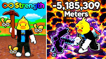 I Got INFINITE STRENGTH and Dug To The CORE Of The Earth in Roblox!