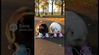 Shadow & Cinabun Going for a Jog #pet #cute #mycuterabbit #rabbit