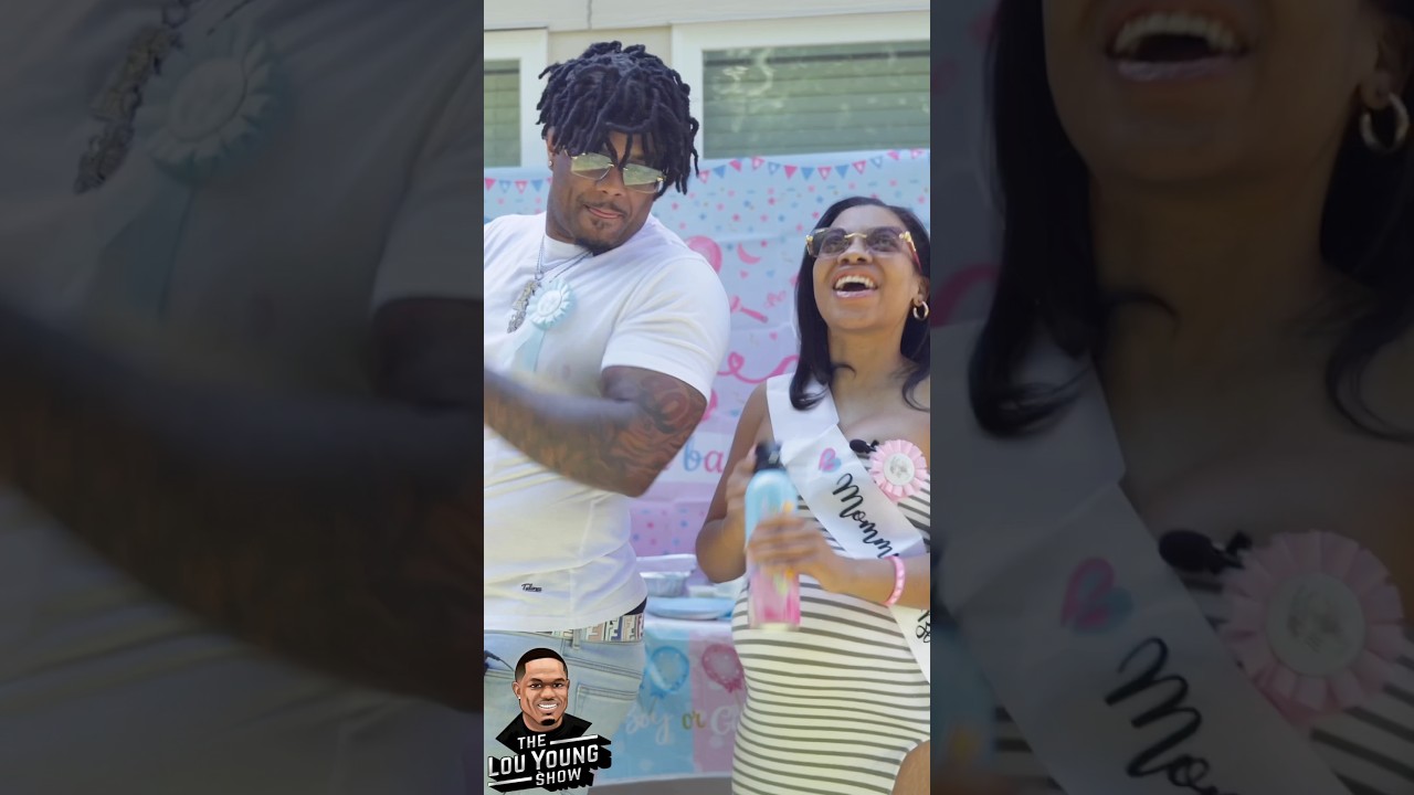 When the baby daddy finds out he’s having a girl at the “YN Gender Reveal Party” #shorts