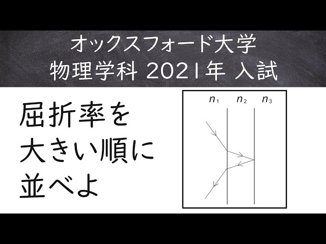 オックスフォード大学2021年物理 第7問 - YouTube