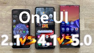 Samsung One UI 2.1 vs One UI 4.1 vs One UI 5.0 - The Design