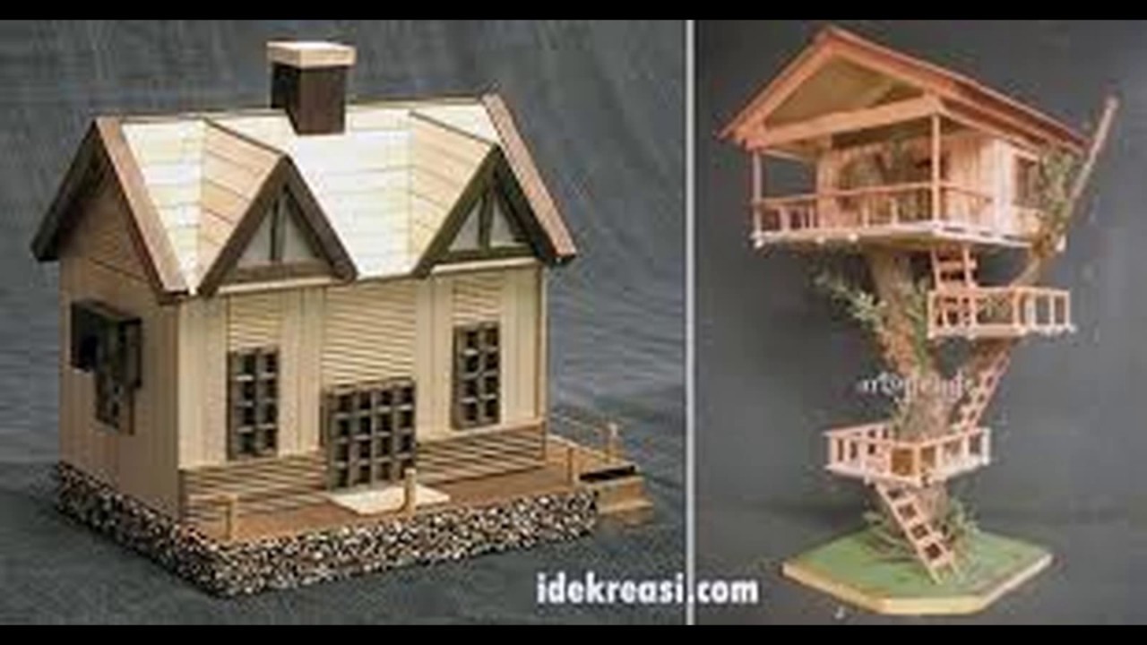 Miniatur Rumah  Minimalis  Dari  Stik  Eskrim YouTube