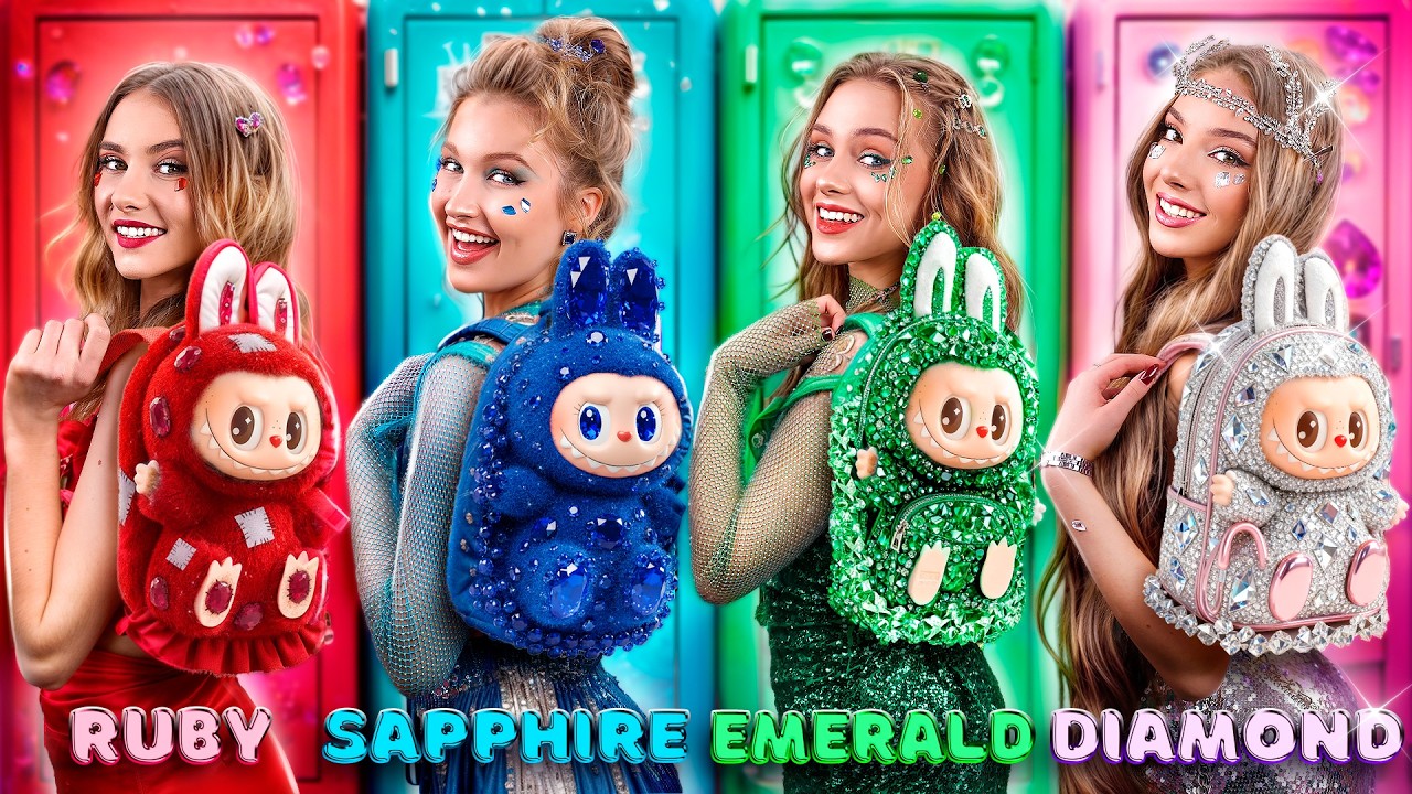 Poor Ruby vs Rich Emerald vs Giga Rich Sapphire vs Ultra Rich Diamond! Jewellery Students at School