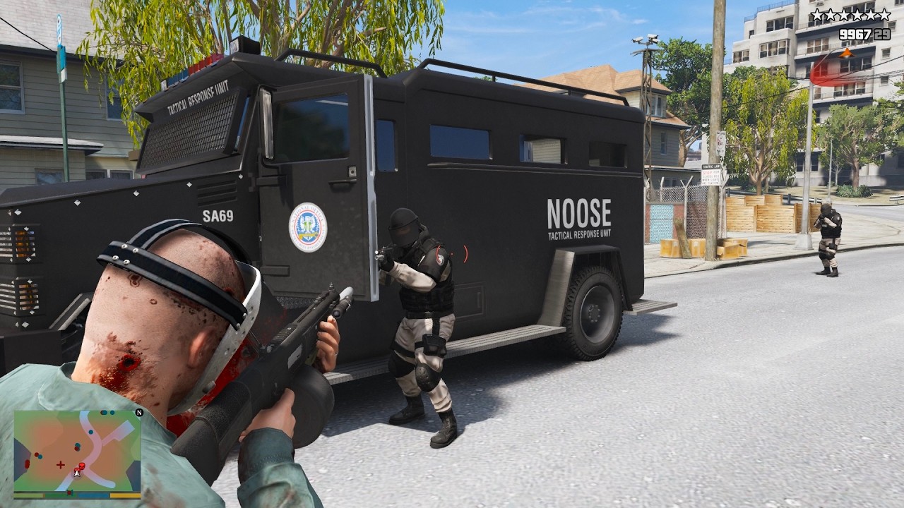 GTA V Liberty City 10 Star Wanted Level Police Army Shootout + Escape ...