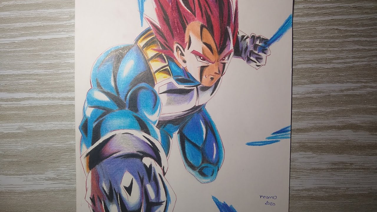 DRAWING VEGETA SSJ GOD -Dragon Ball Z - YouTube