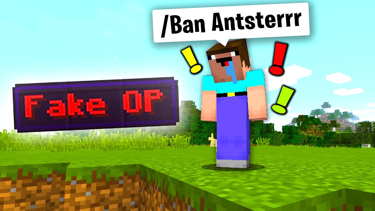 Trolling my new minecraft friend with funny admin commands...