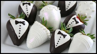 Tuxedo Strawberries | Chocolate Covered Strawberries for a Wedding