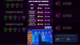 Cost to max out a brawler with Buffies and Hypercharge #brawlstars