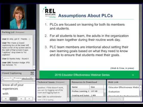 Creating And Sustaining Professional Learning Communities (2016 Educator Effectiveness Webinar)
