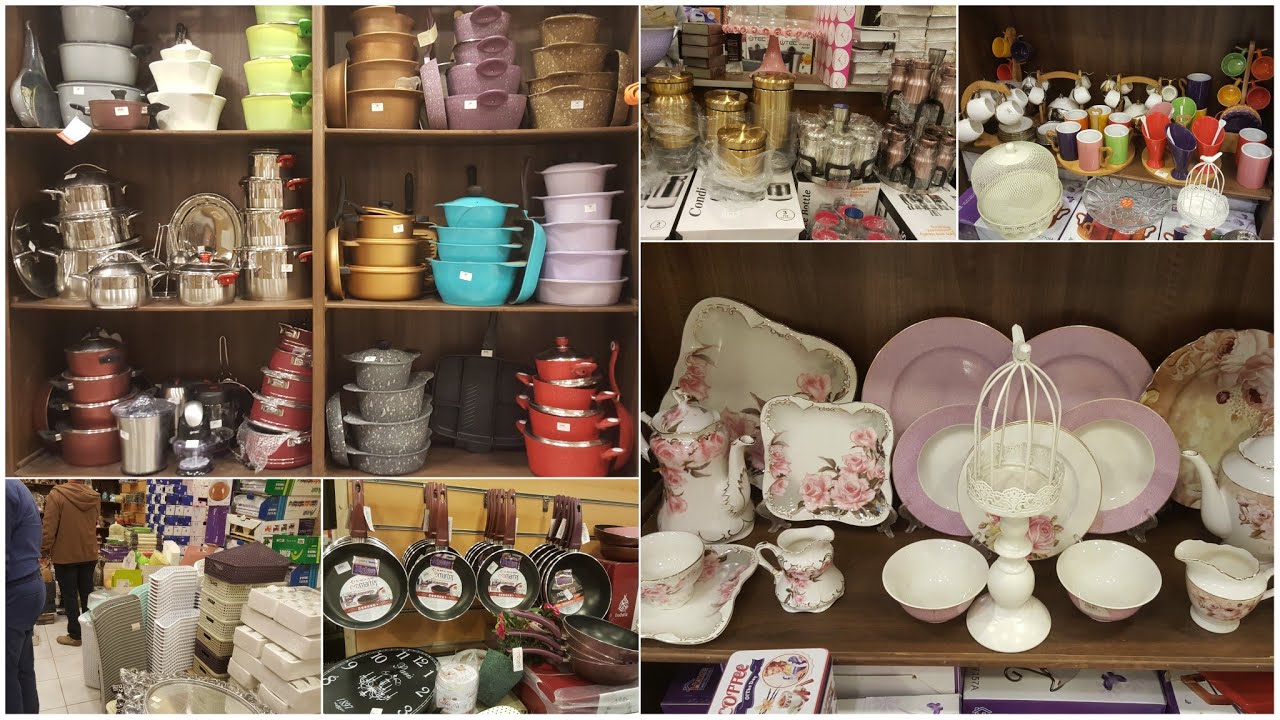 جولة فى سفرة لعشاق مستلزمات المطبخ التركى😮صينى اطقم شاى حلل توابل استانلس طاسات منظمات لكل عروسة ج1