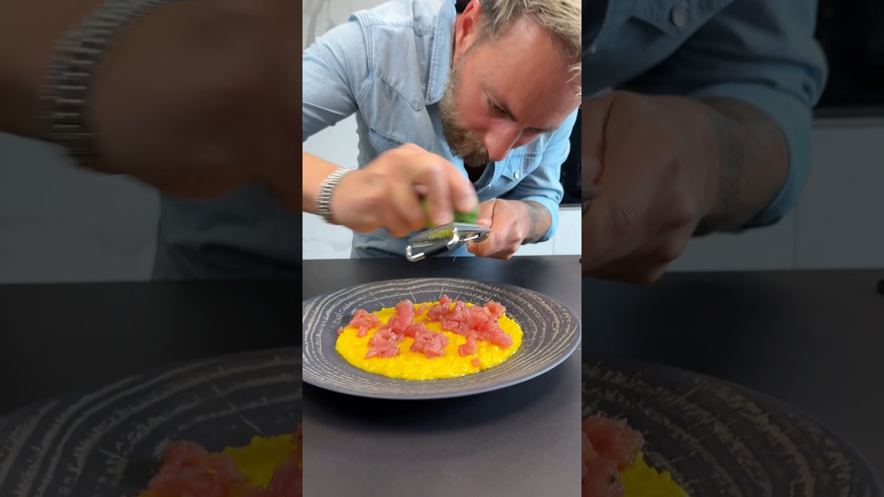 Risotto allo Zafferano con Tonno Crudo e Lime