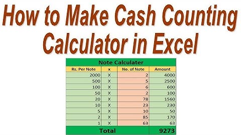 Fully Automatic Cash Counting Calculator in MS Excel | How to Make Cash Counting Calculator