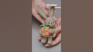make a cute rabitt Doll with polymer clay / air dry clay craft art or Fondant tutorial crafts easter