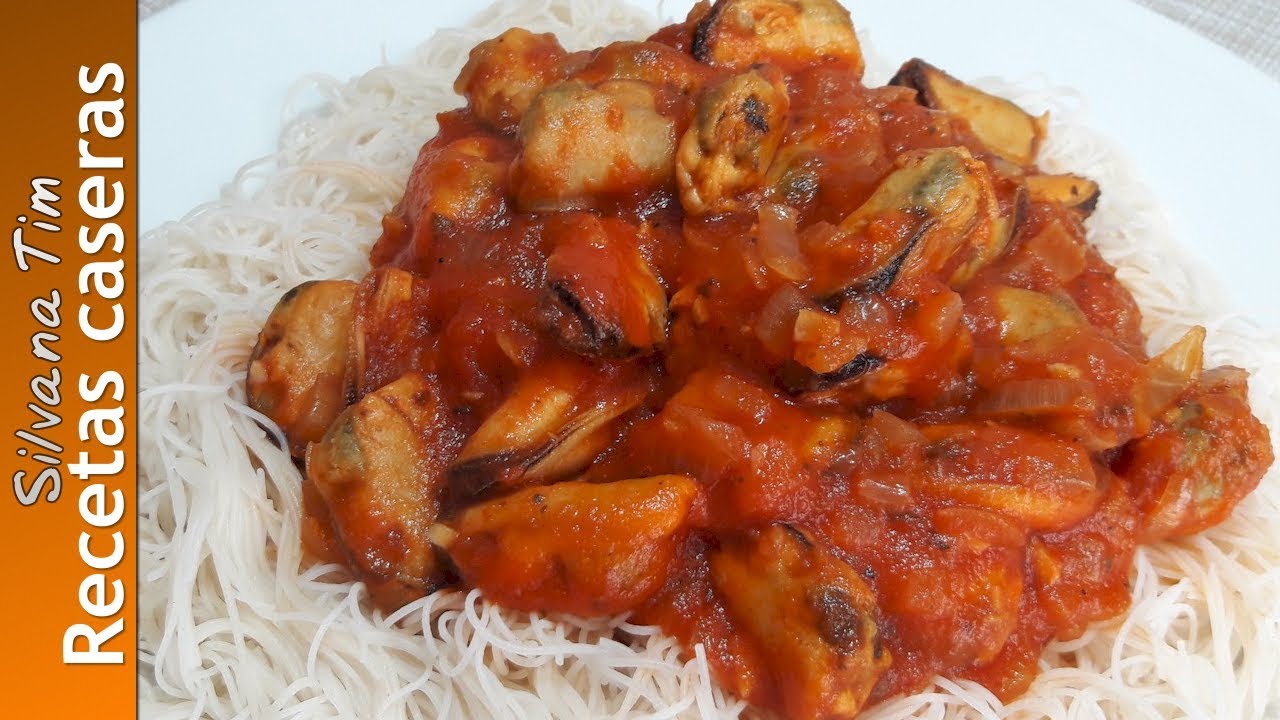 Cómo preparar MEJILLONES con Salsa de Tomate. Receta paso a paso.