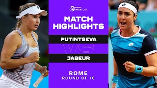 Yulia Putintseva vs. Ons Jabeur | 2022 Rome Round of 16 | WTA Match Highlights