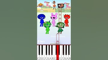 Sprunky & Inside Out 2, Costume Dance (@shortstoon) - Octave Piano Tutorial