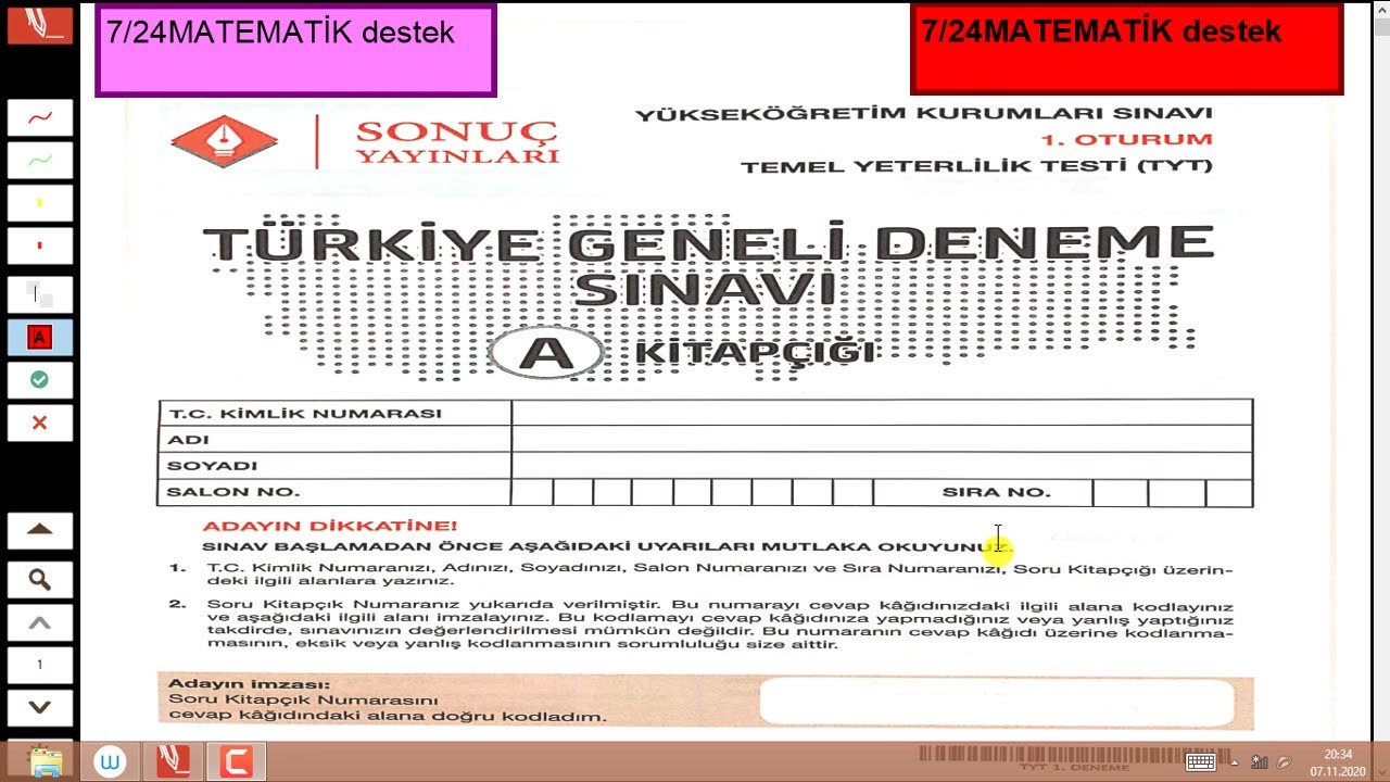 Sonuc Yayinlari Turkiye Geneli Tyt Deneme Sinavi 2021 Matematik Sorularinin Cozumleri Youtube