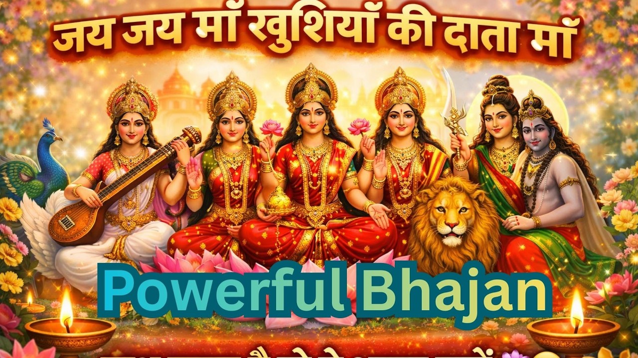 जय सरस्वती लक्ष्मी दुर्गा पार्वती माँ | Saraswati Lakshmi Durga Parvati Bhajan | Mata Rani Bhajan