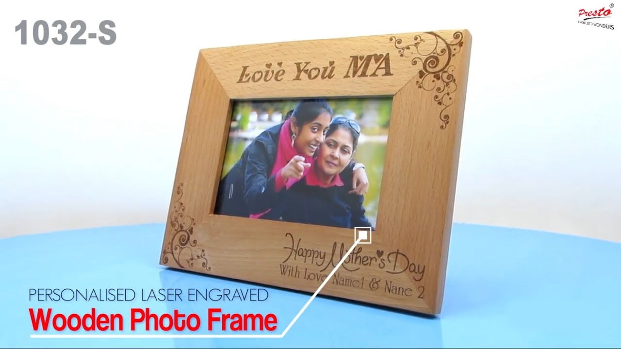Laser Engraved Wooden Photo Frame (1032S ) YouTube