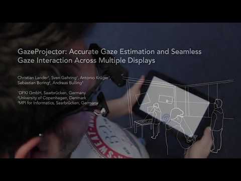 GazeProjector: Accurate Gaze Estimation and Seamless Gaze Interaction Across Displays (UIST'15)