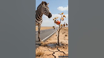 The Zebra saved the apple tree from drying up by watering it 😭 #ai #save #tree