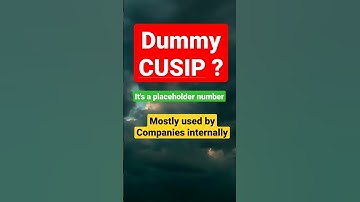 what is Dummy Cusip ?