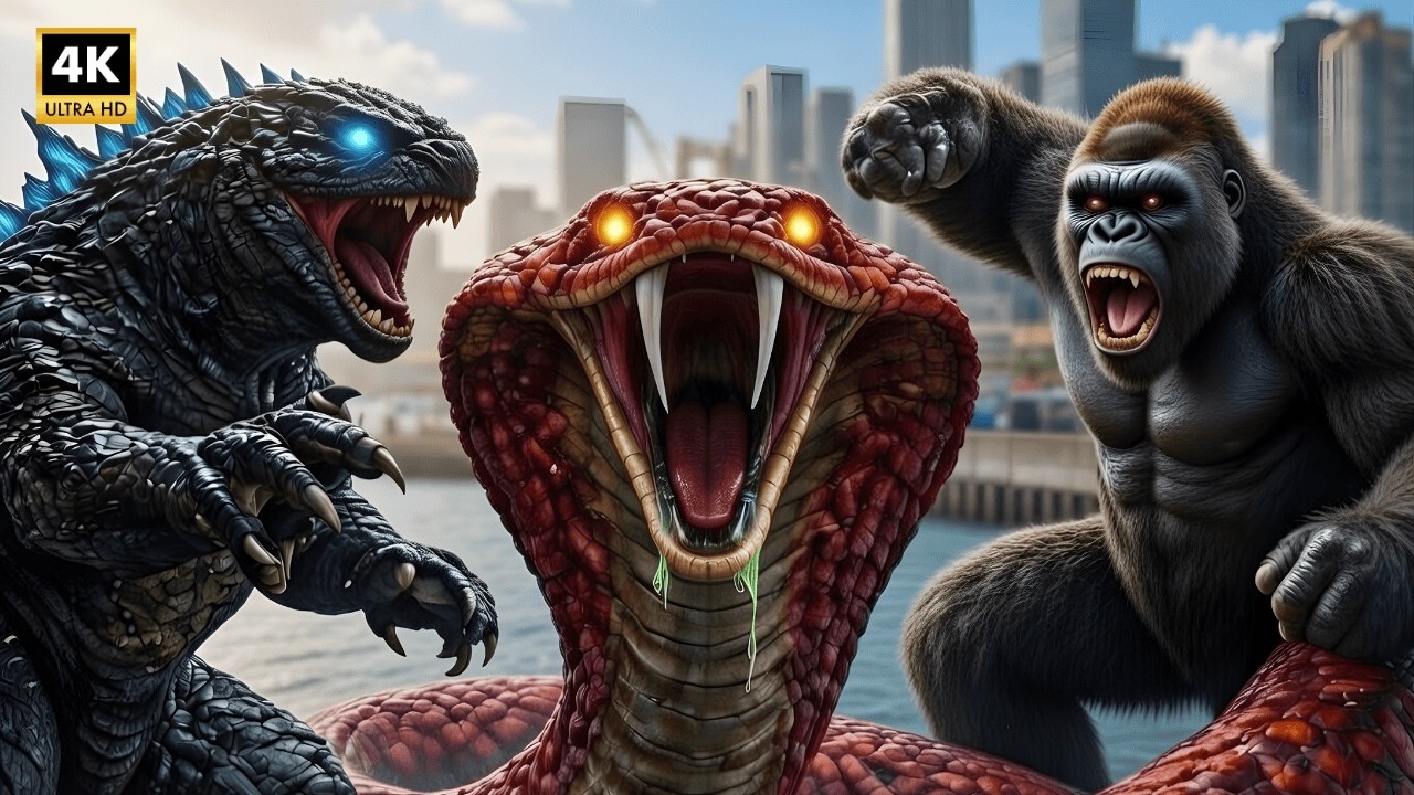 King Kong And Godzilla vs. Red Mega Snake: The Monster War Awakens| King Kong Movie