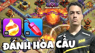 pCastro Ông Hoàng Chấp 144 Lính và 4 Spells Khi Đánh Hỏa Cầu TH16 Clash of clans | Akari Gaming